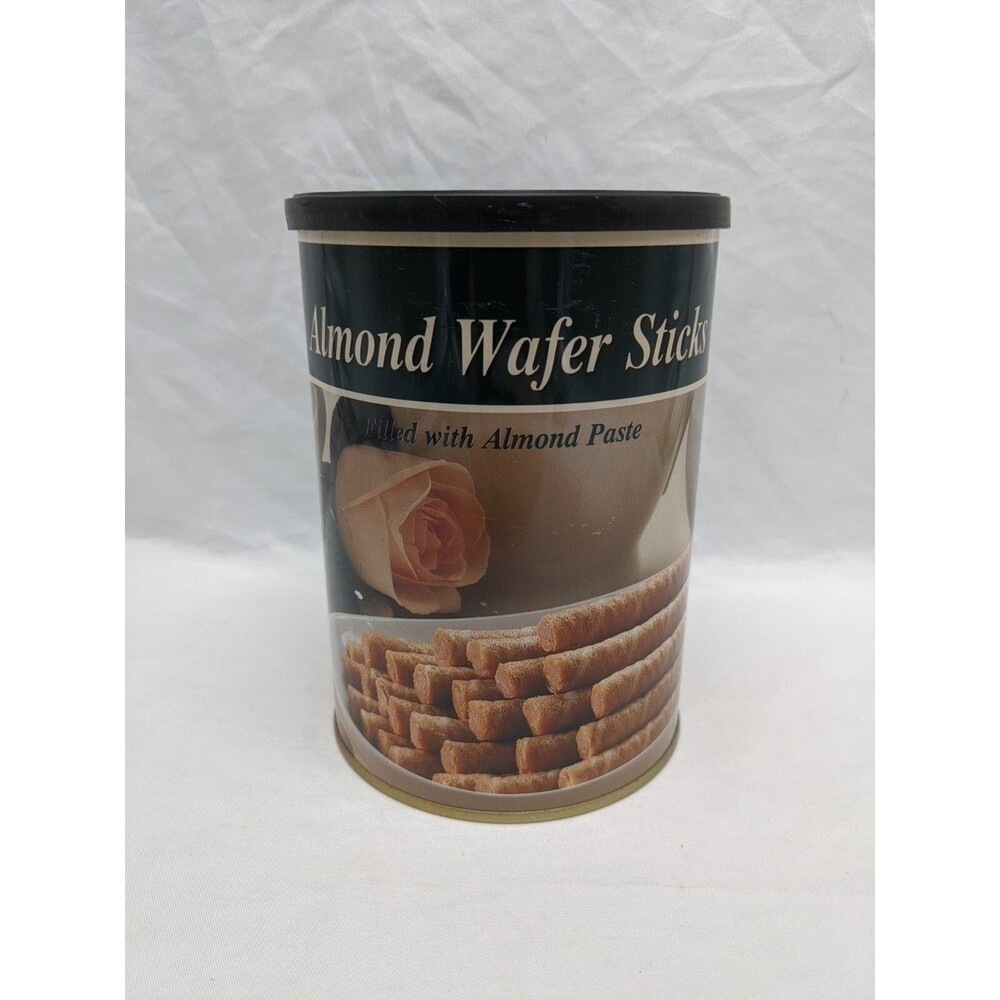 **EMPTY TIN* 2001 Imp Greek Gourmet Almond Wafer Sticks Tin 4" X 5 1/2"